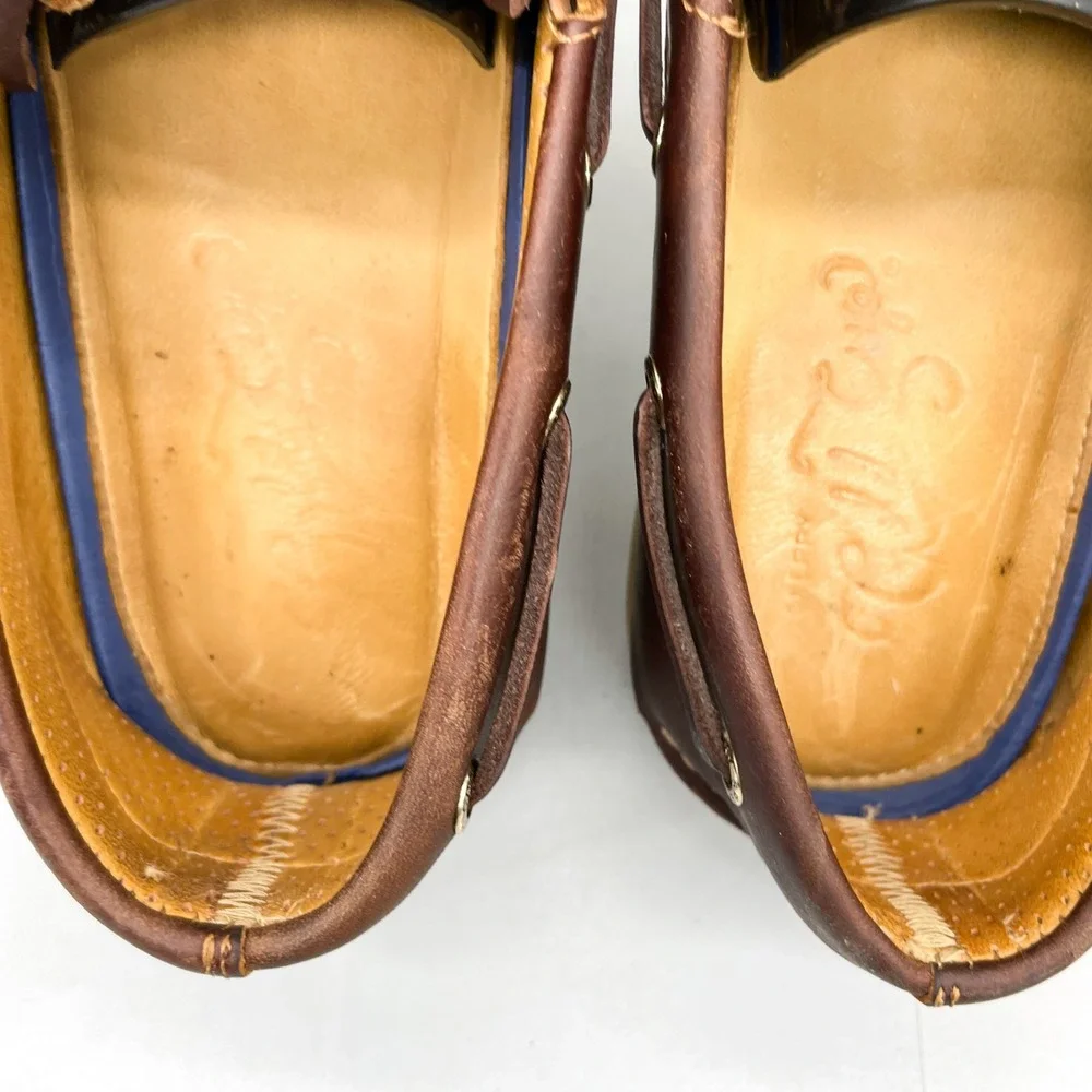 Sperry Mens 8 Gold Cup Authentic Original Boat Shoes Brown Leather Preppy Casual